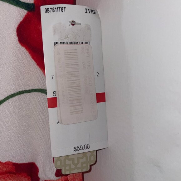 GB Gianni Bini‎ Spaghetti Strap White Red Floral Wrap Maxi Dress Size XS - Picture 12 of 12